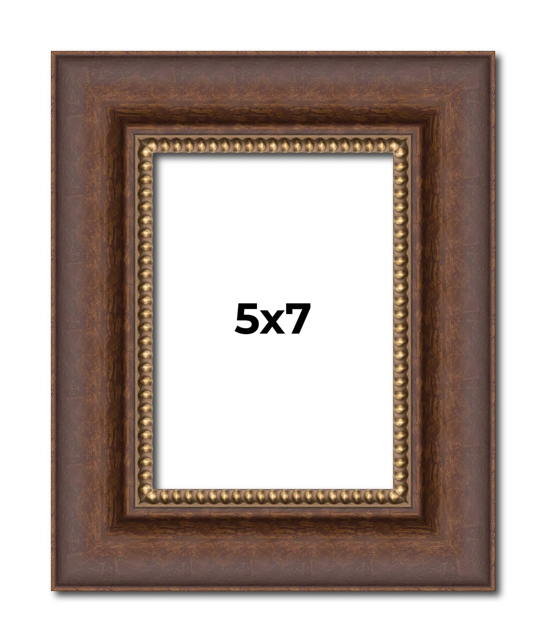 5x7 Traditional Brown Picture Frame - UV Acrylic, Foam Board Backing, Hanging Hardware